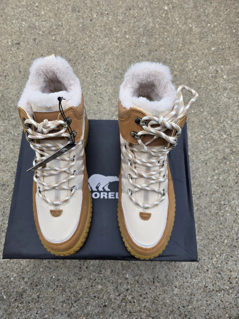 SOREL ONA Women's Beige & Tan Waterproof Winter Boots Size 12